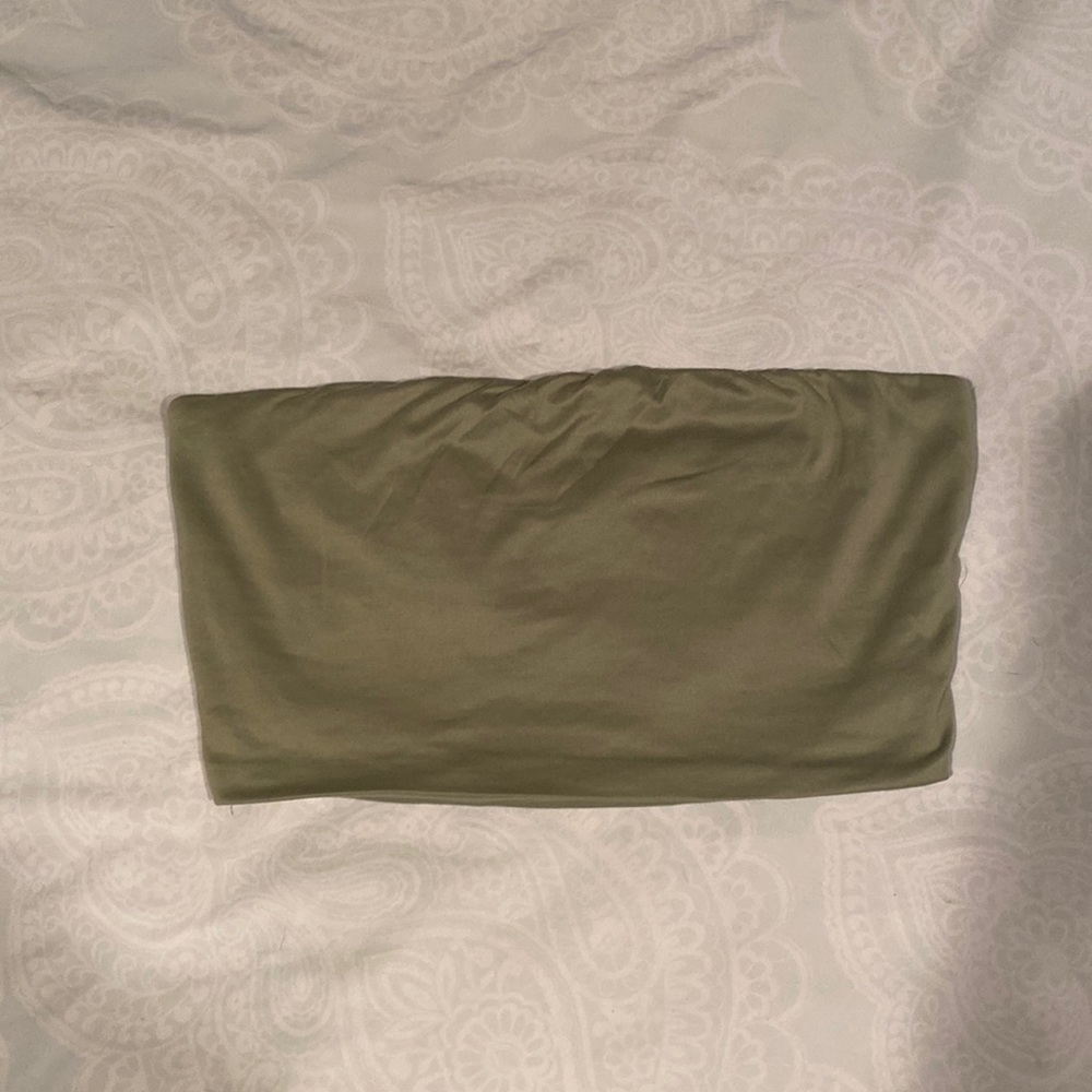 Fashion nova medium green strapless crop top